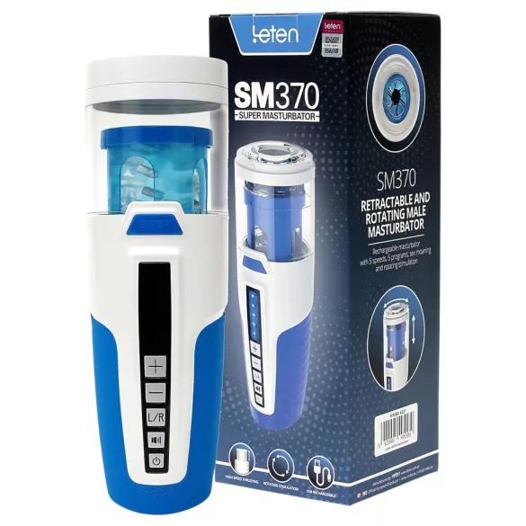Leten SM370 - dejuojantis, besisukantis masturbatorius (baltas)