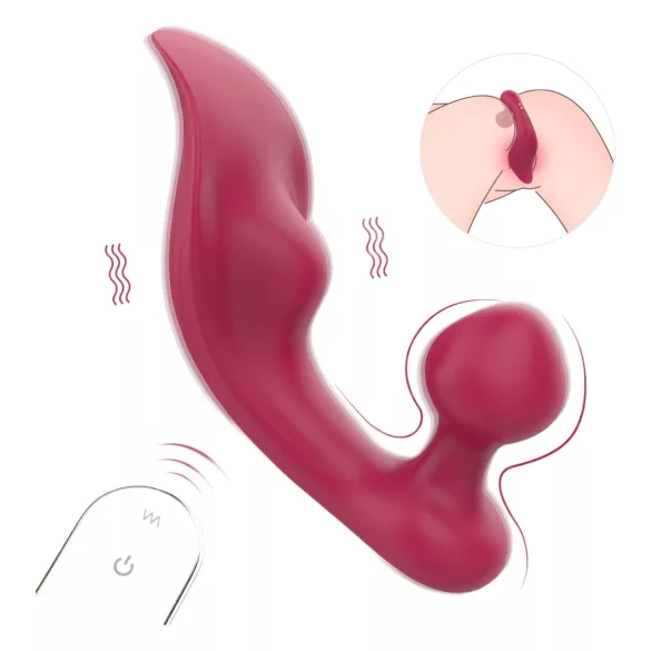 Sex HD Chomper - klitorio ir analinis vibratorius - raudonas