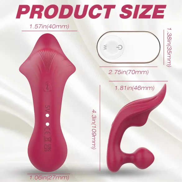 Sex HD Chomper - klitorio ir analinis vibratorius - raudonas