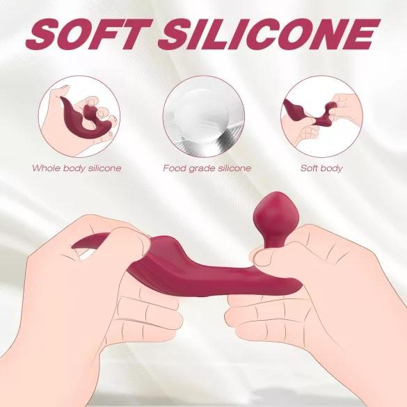 Sex HD Chomper - klitorio ir analinis vibratorius - raudonas