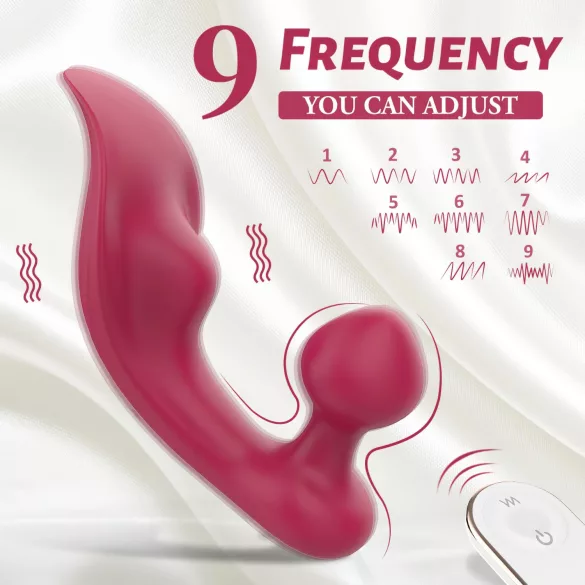 Sex HD Chomper - klitorio ir analinis vibratorius - raudonas
