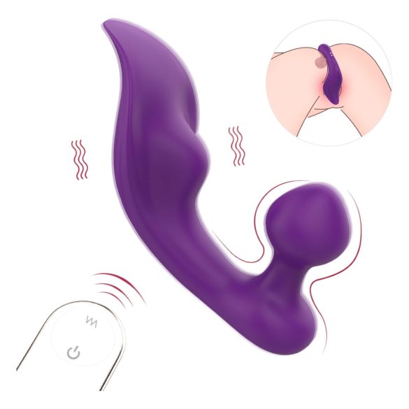 Seksas HD Chomper - vandeniui atsparus klitorio ir analinis vibratorius (violetinis)