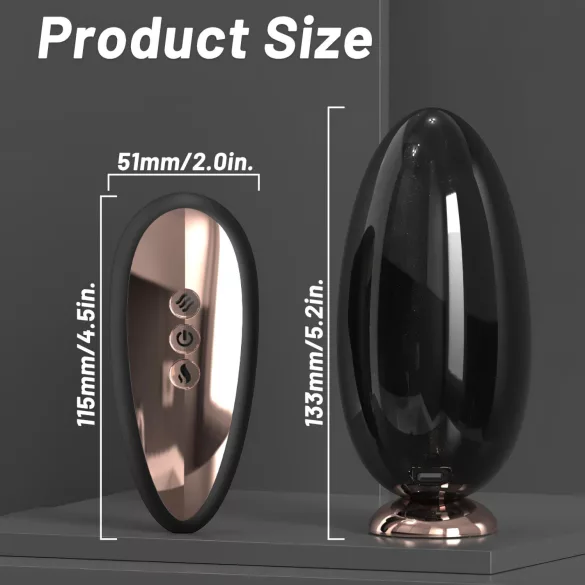 Sex HD Mirror - vibratorius su šildymo funkcija ir liežuvėliu - juodas