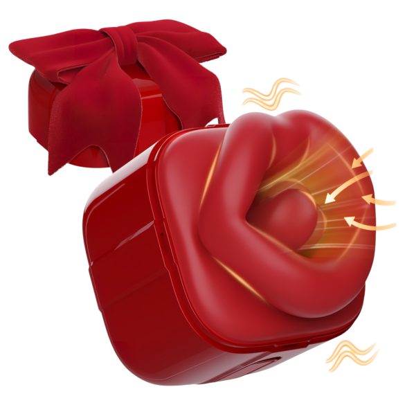 SEX HD Lovely Kiss - vibratorius su laižymo ir čiulpimo funkcija - raudonas