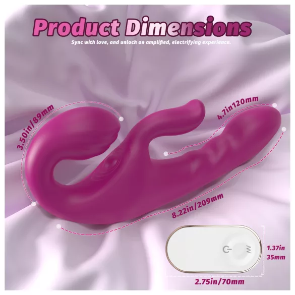 SEX HD Co-op Bliss - prisegamas vibratorius su klitoriui - violetinis