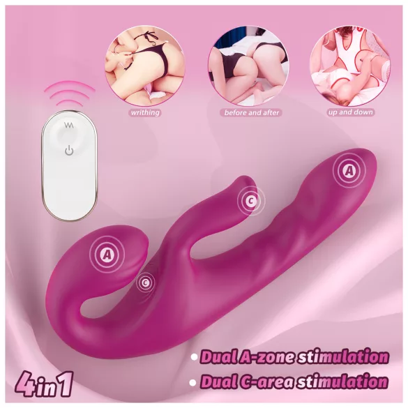 SEX HD Co-op Bliss - prisegamas vibratorius su klitoriui - violetinis