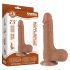 Lovetoy Sliding-Skin - dvigubas dildo su sėklidėmis - 19,5 cm