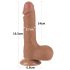 Lovetoy Sliding-Skin - dvigubas dildo su sėklidėmis - 19,5 cm