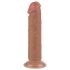 Lovetoy Sliding-Skin - dviejų sluoksnių dildo su siurbtuku - 20cm natūralus