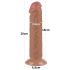 Lovetoy Sliding-Skin - dviejų sluoksnių dildo su siurbtuku - 20cm natūralus