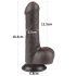 Lovetoy Sliding-Skin - dvigubas dildo su sėklidėmis - 18,3 cm - rudas