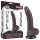Lovetoy - dvigubas dildo su vakuume - slidus paviršius - rudas, 19,5 cm