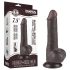Lovetoy Sliding-Skin - dildo su sėklidėmis - dvigubas sluoksnis - 19,5 cm rudas
