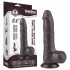 Lovetoy - dildo su sėklidėmis - dvigubas sluoksnis - 20cm rudas