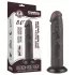 Lovetoy Sliding-Skin - dvigubas dildas su siurbtuku - 20 cm - rudas