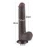 Lovetoy Sliding-Skin - dvigubas dildo su siurbtuku - 20,8 cm - rudas