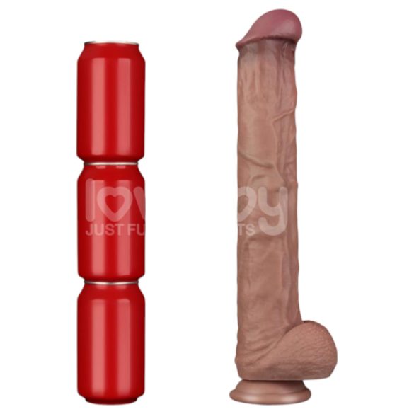 Lovetoy - didelis dvigubo sluoksnio dildo - 36,5 cm - kūno spalvos