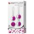 Pretty Love Orgasmic - keičiama geišos rutuliukų rinkinys (balta-violetinė)