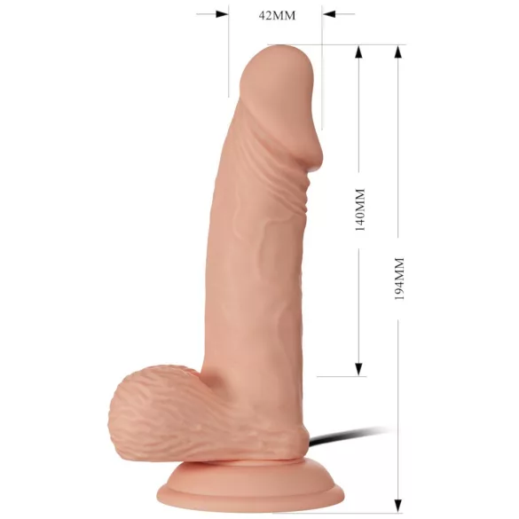 Baile Zebulon - realistiškas vibratorius su sėklidėmis - 19 cm kūno spalvos