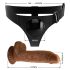 Pretty Love Harness – universalus apatinis su dildo – 17 cm (juodas)