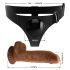 Pretty Love Harness - universalūs apatiniai su dildo - 17 cm (juoda)