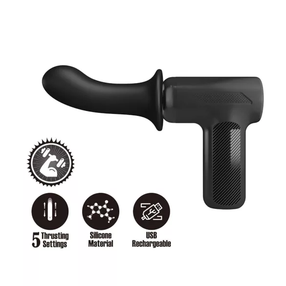 Pretty Love Dj Doctor - vibratorius su stūmokliu - juodas