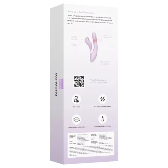 Svakom DuoGlow - G taško ir klitorio vibratorius - violetinis