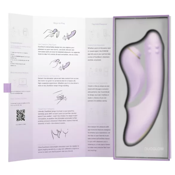 Svakom DuoGlow - G taško ir klitorio vibratorius - violetinis