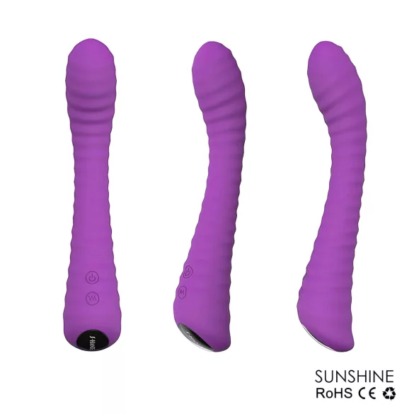 Sex HD Sunshine - G taško vibratorius su grioveliais - įkraunamas - violetinis