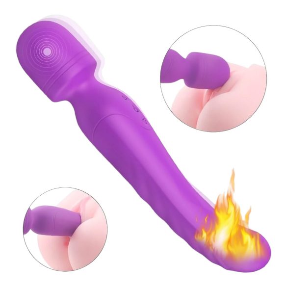 Violetinė HD Iris - 2 variklių šildomas masažuoklis vibratorius