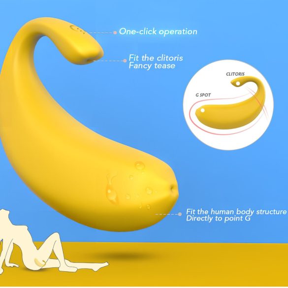 Sex HD - vibruojantis kiaušinėlis banano formos - geltona