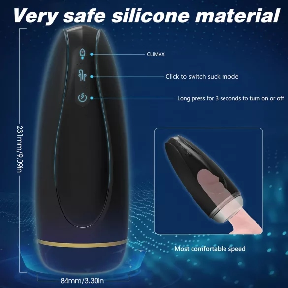 Sex HD Hawk - masturbatorius vyrams - vibruojantis ir siurbiantis