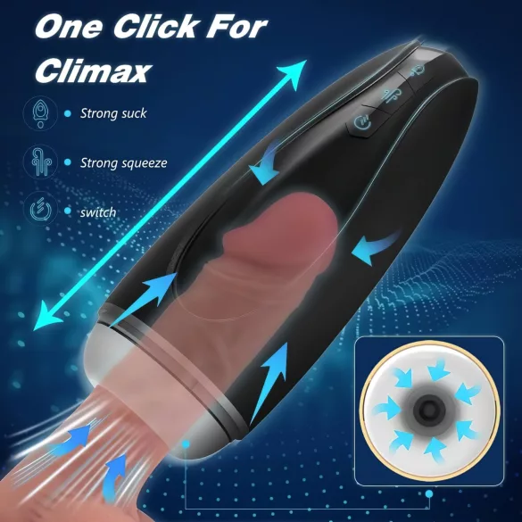 Sex HD Hawk - masturbatorius vyrams - vibruojantis ir siurbiantis