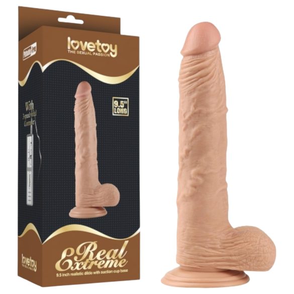Lovetoy Real Extreme - dildo su siurbtuku - 24 cm