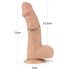 Lovetoy Real Extreme - dildo su siurbtuku - 23 cm - kūno spalvos