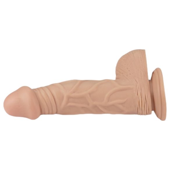 Lovetoy Real Extreme - dildo su siurbtuku - 23 cm - kūno spalvos