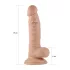 Real Extreme - dildo su kapšeliu ir siurbtuku G taškui, 19 cm (kūno spalvos)