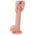 Tikroviškas dildės su siurbtuku - 21 cm (natūralus)