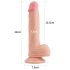Tikroviškas dildės su siurbtuku - 21 cm (natūralus)