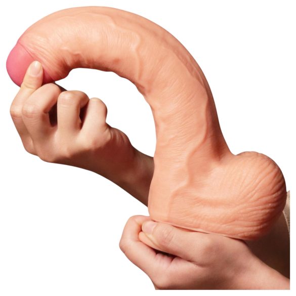 Lovetoy Nature Cock - realistiškas dvigubo sluoksnio dildo - 28 cm kūno spalvos