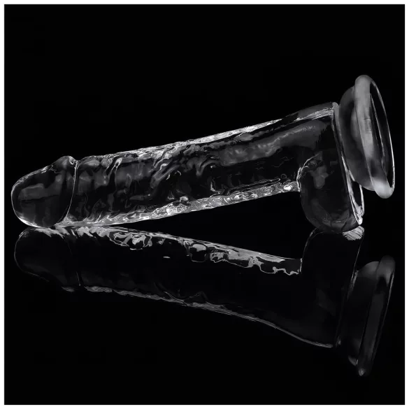 Lovetoy Flawless Clear - dildo su siurbtuku - permatomas - 19 cm