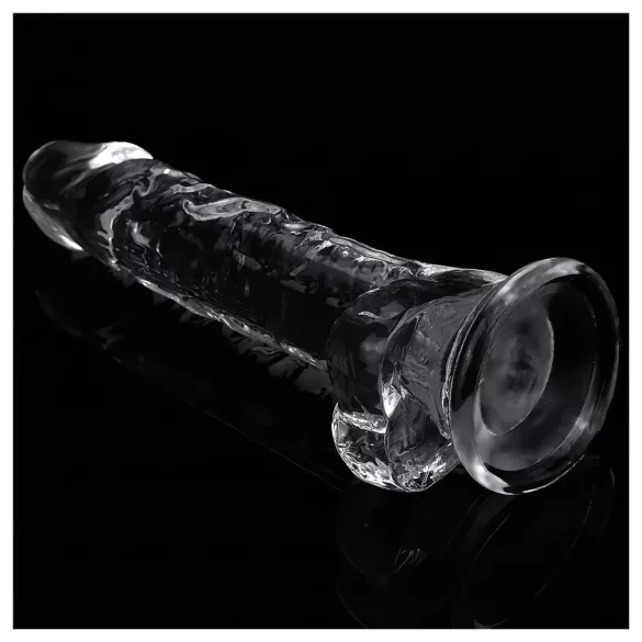 Lovetoy Flawless Clear - dildo su siurbtuku - permatomas - 19 cm