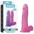 Lovetoy - dildo su prisiurbtuku - 20 cm - rožinis