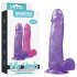 Lovetoy - dildo su siurbtuku - 20 cm - violetinė