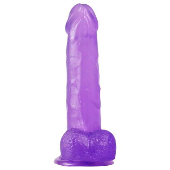 Lovetoy - dildo su siurbtuku - 20 cm - violetinė