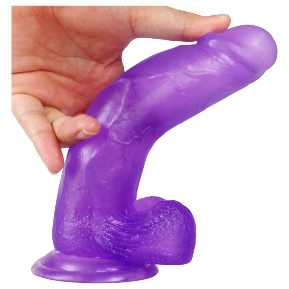 Lovetoy - dildo su siurbtuku - 20 cm - violetinė