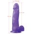 Lovetoy - dildo su siurbtuku - 20 cm - violetinė