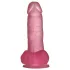 Lovetoy - dildo su siurbtuku - 15 cm - rožinis