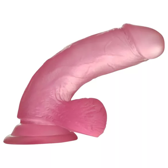 Lovetoy - dildo su siurbtuku - 15 cm - rožinis