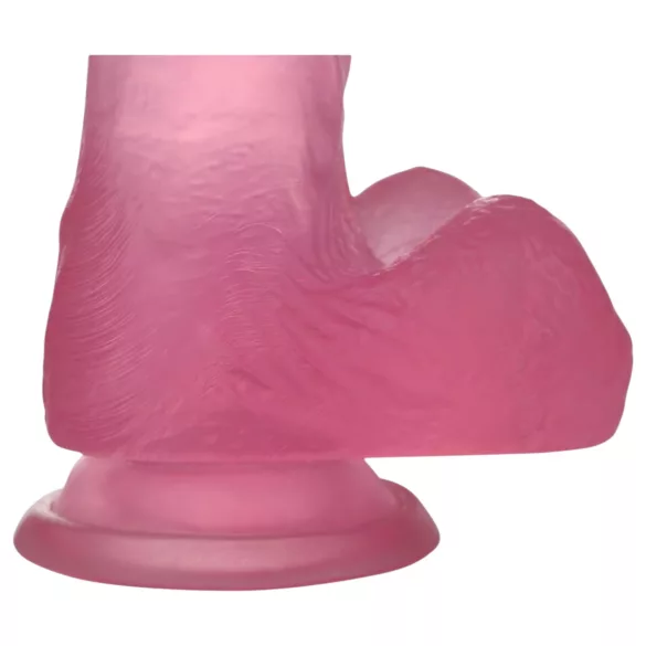 Lovetoy - dildo su siurbtuku - 15 cm - rožinis